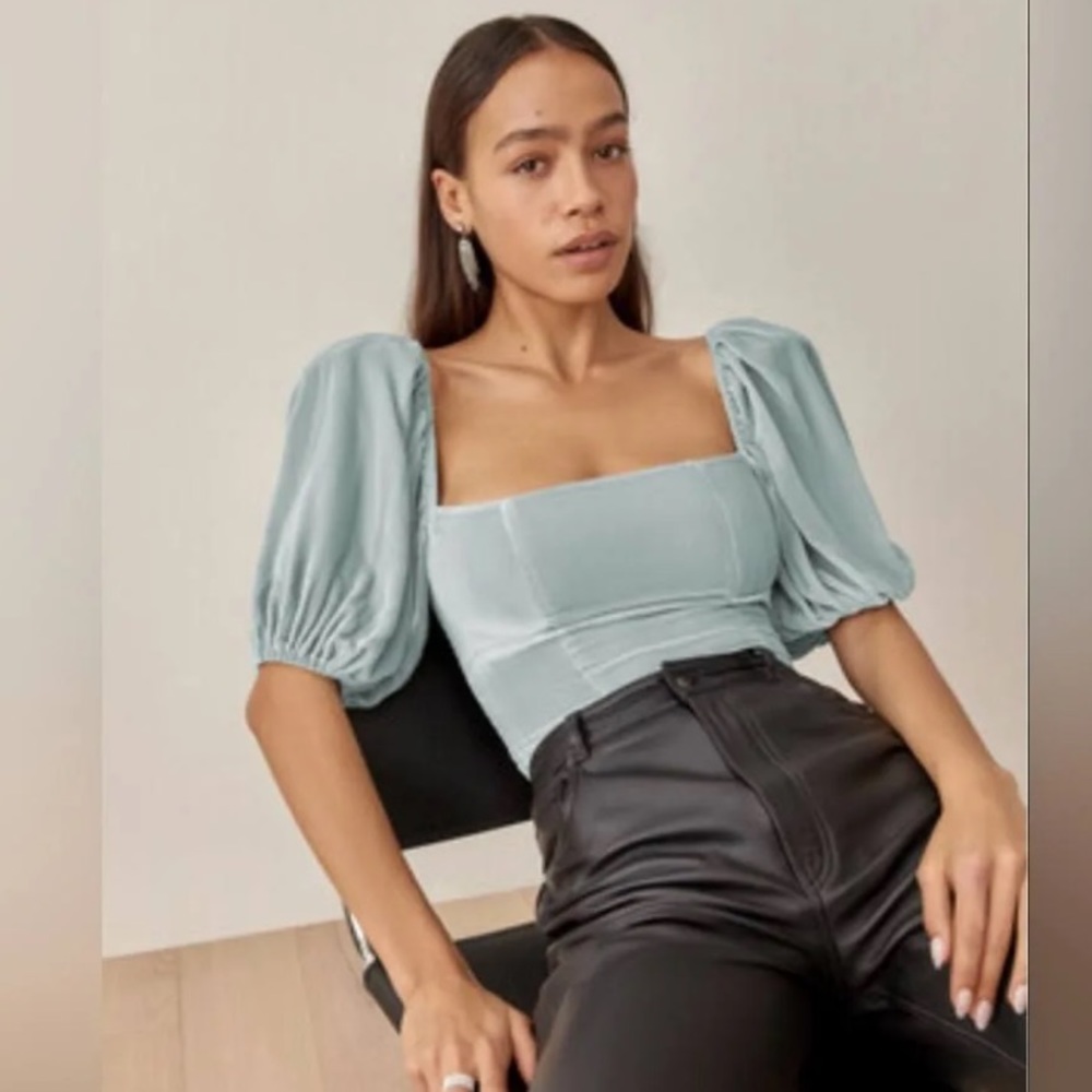 NWT Reformation Luka Velvet Top